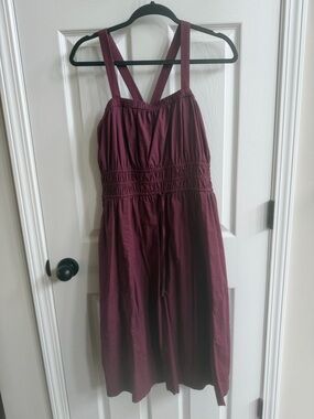 Universal Thread Burgundy Midi Dress with Smocked Waist 100% Cotton